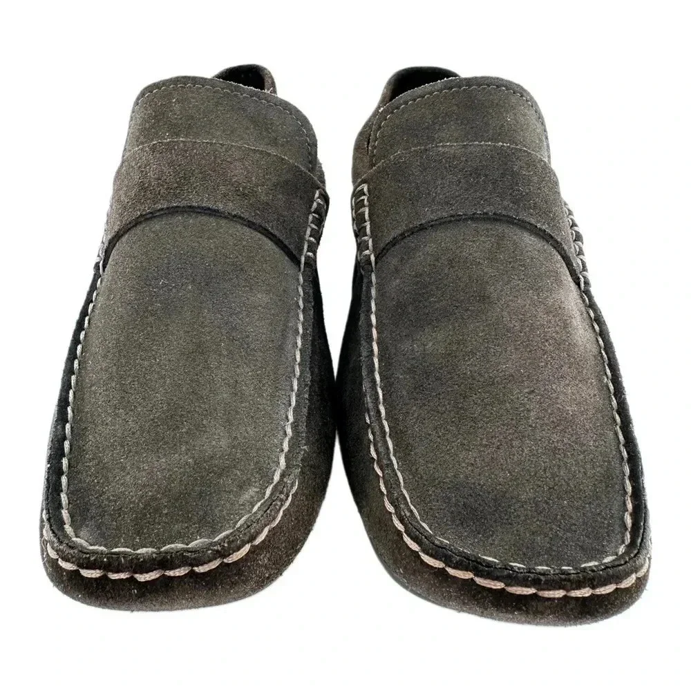 Banana Republic mens flats 9 chocolate brown suede square toe driving loafers